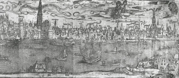Uitzicht op de Haven van Antwerpen, detail