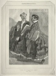 Crinolinografieën. Kostuum van de magistratuur voorgesteld voor 1857