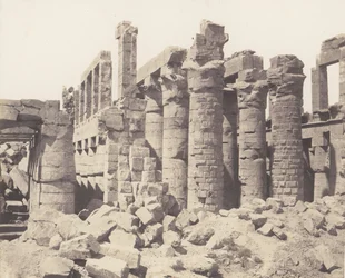Karnak Thebe, Paleis - Hypostyle Zaal - Algemeen uitzicht vanaf punt Q