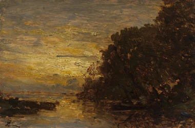 De Seine bij Billancourt, zonsondergang, 2e helft van de 19e eeuw