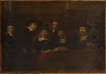 De syndici van de drapiers, kopie naar Rembrandt, circa 1853