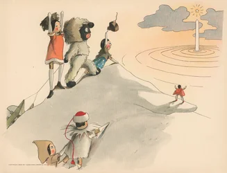 Illustratie voor De Golliwoggs Poolavonturen