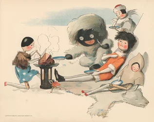 Illustratie voor De Golliwoggs Poolavonturen