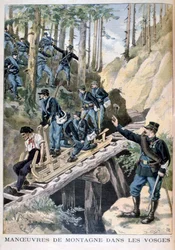 Franse militaire manoeuvres in de Vogezen, 1896