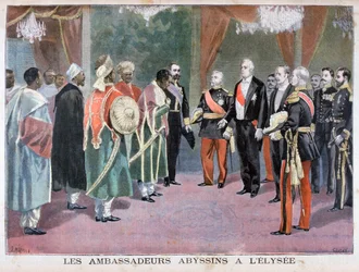 De ambassadeurs van Abessinië bezoeken het Élysée-paleis, 1898