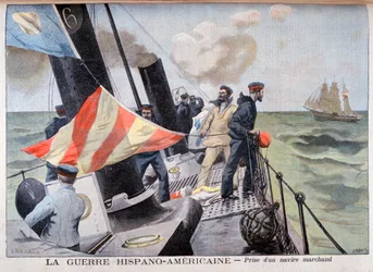 Het vangen van een koopvaardijschip, Spaans-Amerikaanse Oorlog, 1898