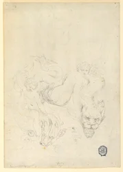 Tekening, Thetis en Cupido drijvende vis, ca. 1820