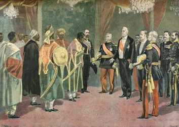 Felix Faure en de ambassadeurs van Menelik 2 van Abessinië
