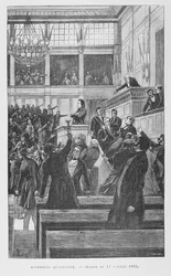 Victor Hugo (1802-85) bij de Wetgevende Vergadering houdt een Toespraak over de Herziening van de Grondwet op 17 juli 1851, ca. 1885
