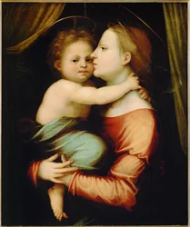 Madonna en kind (populierenhout)