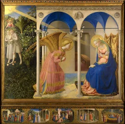 Fra Angelico, Giovanni da Fiesole (ca. 1400-1455), De annunciatie. Tempera op paneel. Renaissance. 1430-1432. Italië, Florentijnse School. Museo del Prado, Madrid. 154 x 194. Schilderij
