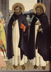 Detail van Sint Dominica en Sint Petrus Martelaar. Polyptiek van Sint Dominicus. 1428-1430 (tempera op hout)