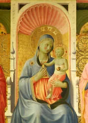 Madonna en kind, detail van Annalena Altaarstuk door Giovanni da Fiesole bekend als Fra Angelico (1400-circa 1455), tempera op hout