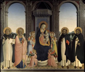 Polyptiek van Sint Dominicus - Sint Thomas van Aquino en Sint Barnabe, Sint Dominicus en Sint Petrus Martelaar