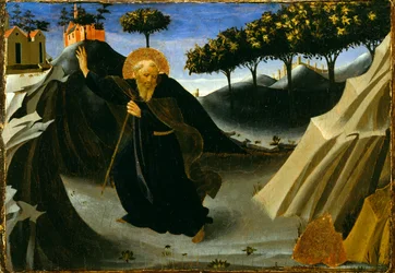 St. Antonius Abt ontwijkt de massa goud, 1430s