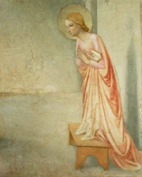 De Annunciatie, detail van de Maagd, 1442 (detail)