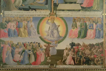 Het Laatste Oordeel (detail) van paneel vier van de Zilveren Schatkamer van Santissima Annunziata, c.1450-53