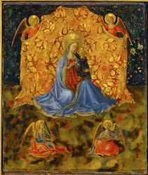 Madonna en engelen (schilderij op doek)