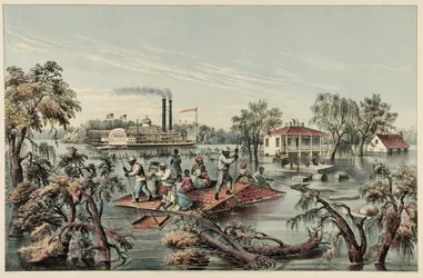 Hoog Water in de Mississippi, pub. 1868