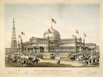 New York Crystal Palace, uitgegeven 1853 door Currier & Ives