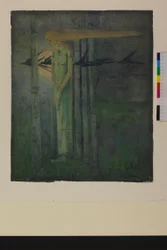 "Onheilspellend", of, "Meisje in de oostenwind met raven die langs de maan vliegen" 1893