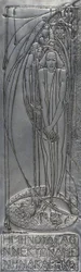 Repousse witte metalen plaquette, 1893
