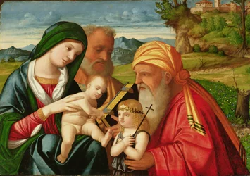 Heilige Familie met St. Simeon en Johannes de Doper, begin 16e eeuw