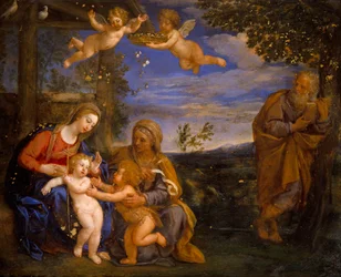 Heilige Familie met St. Elizabeth en St. Johannes