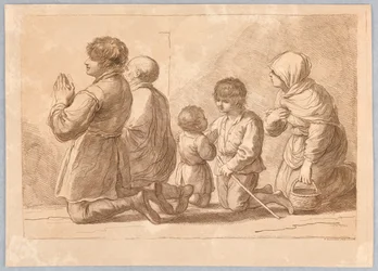 Een familie die bidt