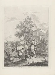 Landschap met koeienmelkster