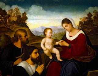Heilige Familie met een schenker, begin 1520s