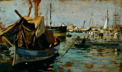 Aan het werk in de haven van Livorno (Leghorn)