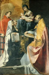 Madonna met vier heiligen, door Gian Francesco Gessi