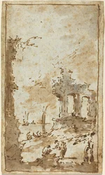 Een Capriccio van Ruïnes bij de Lagune