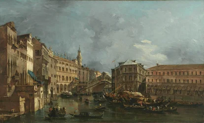 Gezicht op de Rialto en het Palazzo dei Camerlenghi