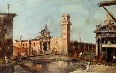 De ingang van het arsenaal in Venetië