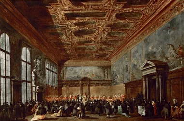 De Doge van Venetië Geeft Audiëntie in de Sala del Collegio in het Dogepaleis