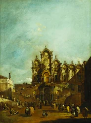 De Loggia Opgericht in Campo San Zanipolo, Venetië, voor de Zegen van Paus Pius VI in 1782