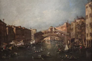 Uitzicht op de Rialto, Venetië, vanaf het Canal Grande