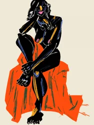 Peinzende naaktfiguur