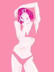 Roze vrouw in pose