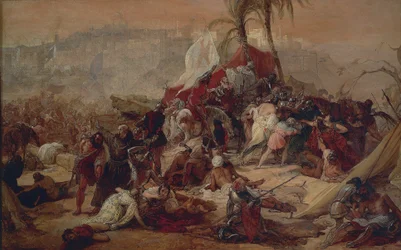 De dorst van de eerste kruisvaarders in Jeruzalem, door Francesco Hayez