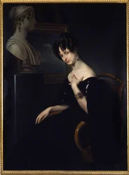 Portret van markiezin Cristina Trivulzio, prinses van Belgiojoso (België) (1808-1871), Italiaans patriotte en schrijfster, schilderij van Francesco Hayez. In Florence, Italië.