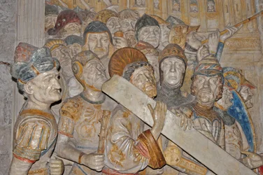 Frankrijk, Avignon, Paleis des Papes, marmeren beeldhouwwerk van de kruisweg van het Celestijnse Klooster in Avignon door Francesco Laurana