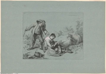 Plaat 10, uit De set van 12 pastorale scènes