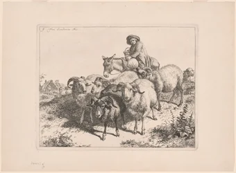 Plaat 9, uit De set van 12 pastorale scènes