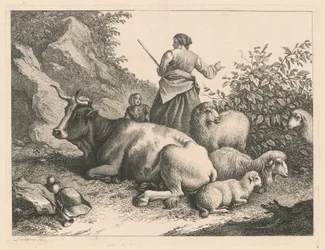 Staande herderin met een kind, na 1776
