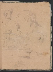 Verona Schetsboek: Architecturale motieven met vrouwenhoofd, pagina 45, 1760