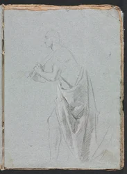 Verona Schetsboek: Staande man met draperie (pagina 19)