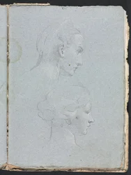 Verona Schetsboek: Twee hoofden pagina 85, 1760